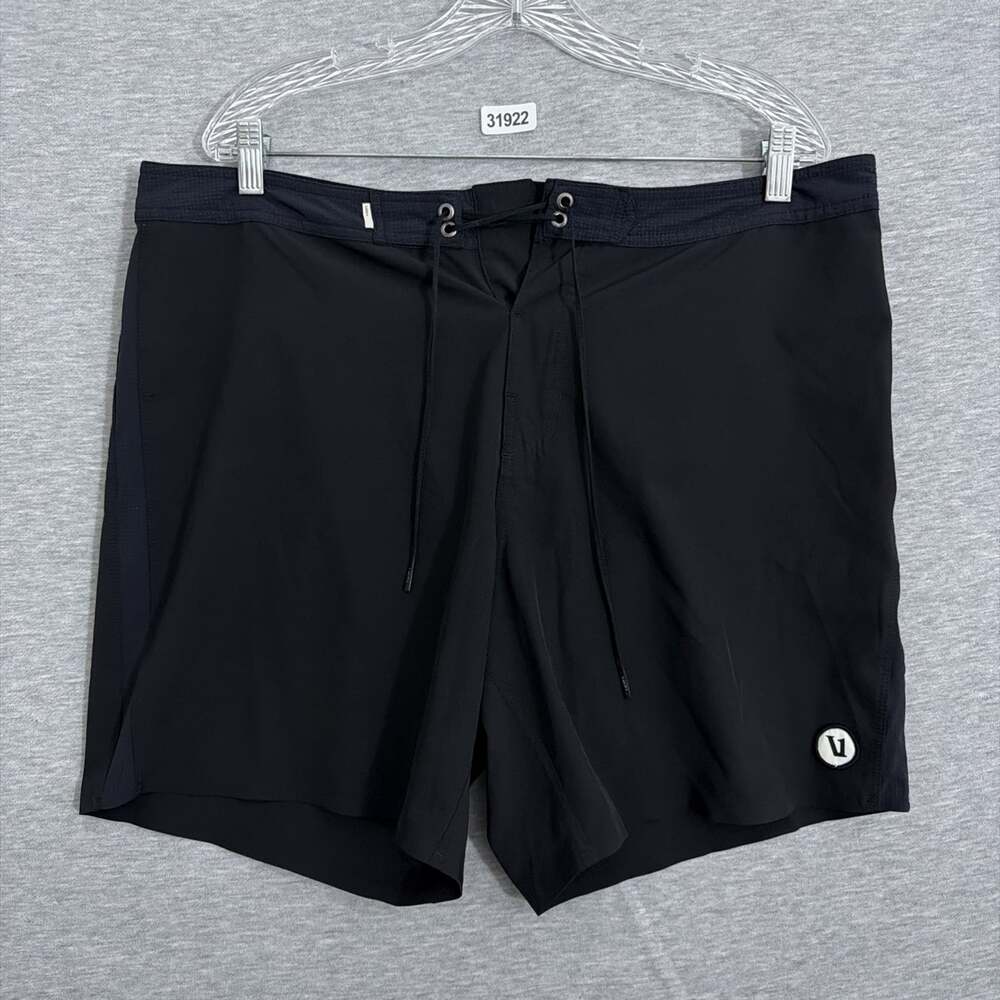 Vuori Mens 36 Black Cruise Boardshorts 7" Drawstring Swim Trunks V374